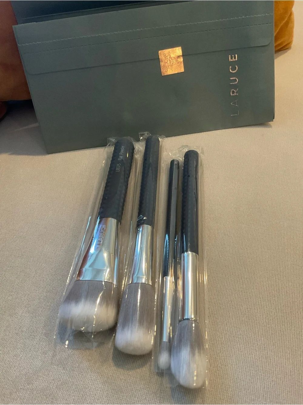 LARUCE Navy & Silver Makeup Brush Set - 4 Piece